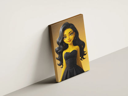 Anime-style art on canvas featuring a female character created with Custom Anime A.I. Art technology.