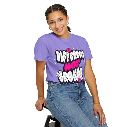 FPD - Different Not Broken Retro Groovy Shirt | Neurodiversity Acceptance & Mental Health Support Tee