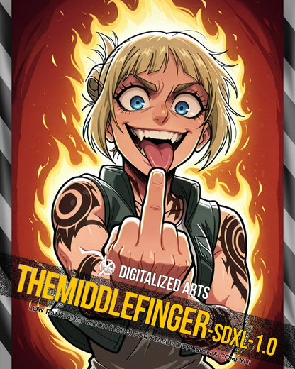 DigitalizedArts TheMiddleFinger - Expressive Gesture & Rebel Pose LoRA