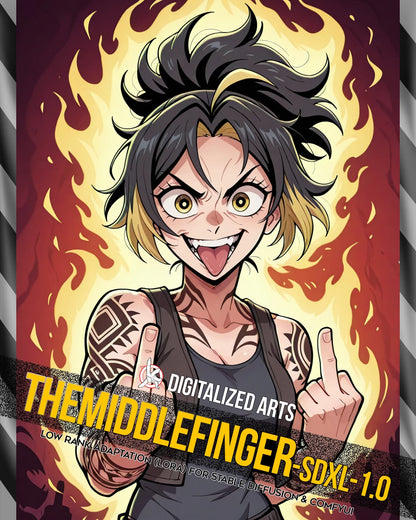 DigitalizedArts TheMiddleFinger - Expressive Gesture & Rebel Pose LoRA