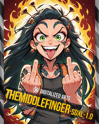 DigitalizedArts TheMiddleFinger - Expressive Gesture & Rebel Pose LoRA