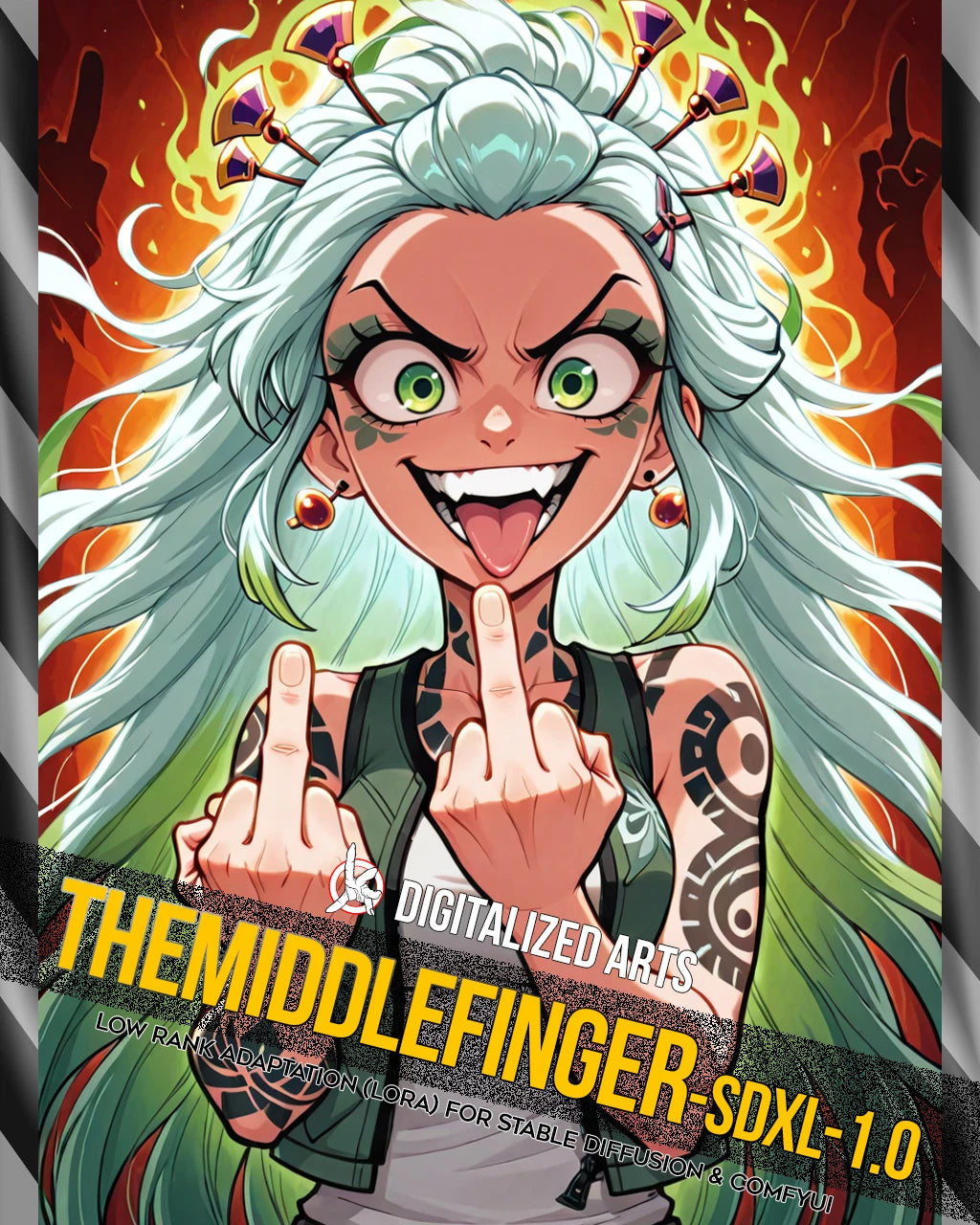 DigitalizedArts TheMiddleFinger - Expressive Gesture & Rebel Pose LoRA