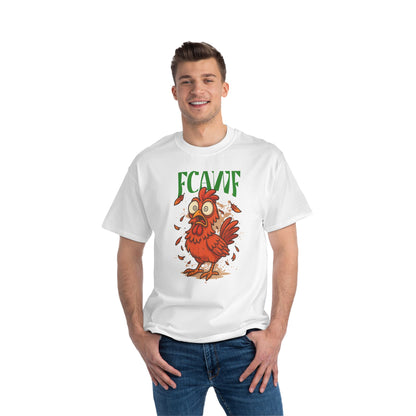 Funny Oversized Chicken T-Shirt – Graphic Tee Print for Men & Women | Shocked Chicken Cartoon Design
