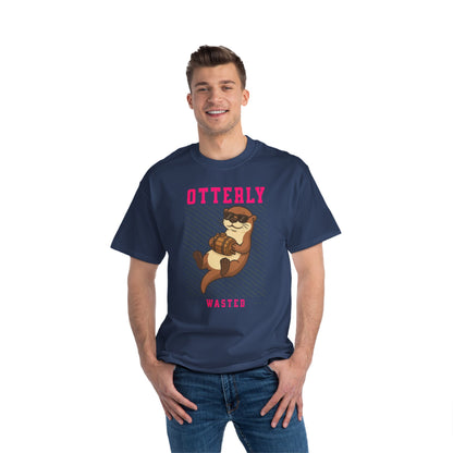 Otterly Wasted Oversized T-Shirt – Funny Animal Pun Graphic Tee | Beer Party Print