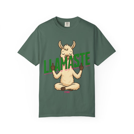 FPD - Llamaste B*itches Yoga Llama Funny Meditation Streetwear Unisex Heavyweight Cotton T-Shirt, Sarcastic Zen Animal Graphic Tee