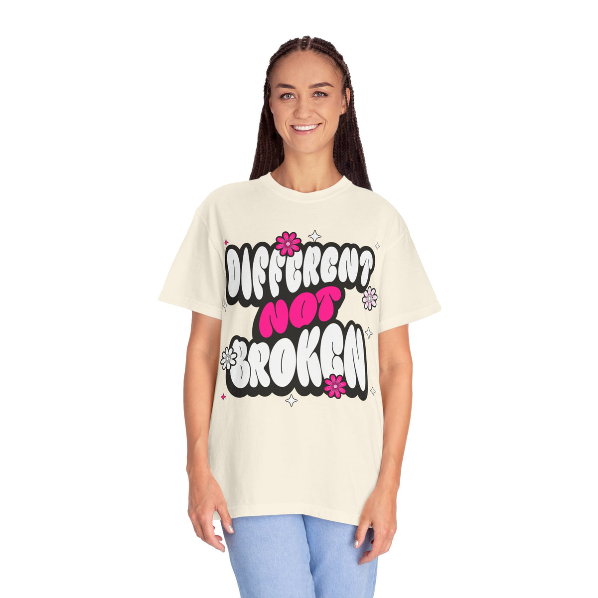 FPD - Different Not Broken Retro Groovy Shirt | Neurodiversity Acceptance & Mental Health Support Tee