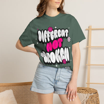FPD - Different Not Broken Retro Groovy Shirt | Neurodiversity Acceptance & Mental Health Support Tee