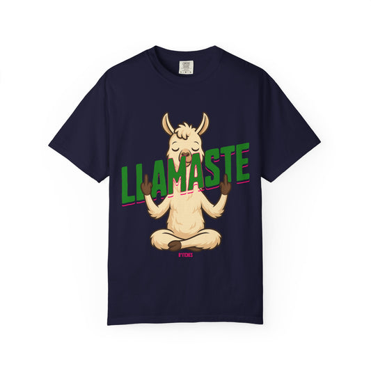 FPD - Llamaste B*itches Yoga Llama Funny Meditation Streetwear Unisex Heavyweight Cotton T-Shirt, Sarcastic Zen Animal Graphic Tee