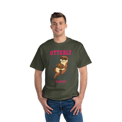 Otterly Wasted Oversized T-Shirt – Funny Animal Pun Graphic Tee | Beer Party Print