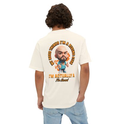Rising Star or Fire Hazard Oversized Tee – Funny Boss & Workplace Humor Shirt