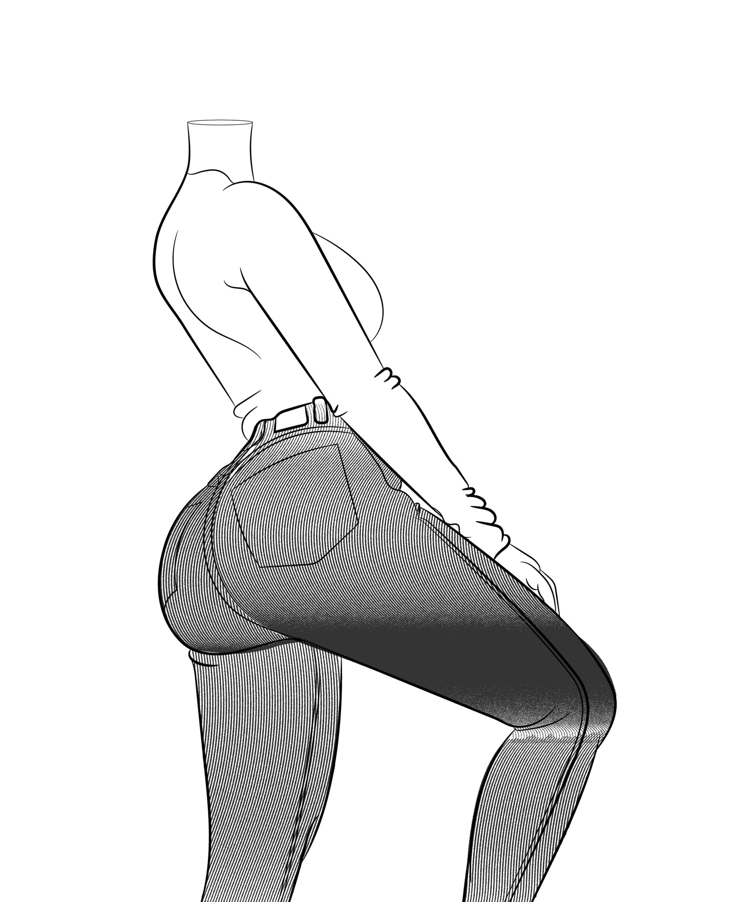 Jeans Denim Line Model Art 25 illustration showcasing modern fashion design.