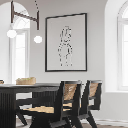 Line art illustration of Jeans Denim Model 29, featuring fitted denim design with a sleeveless black top, enhancing modern fashion style.