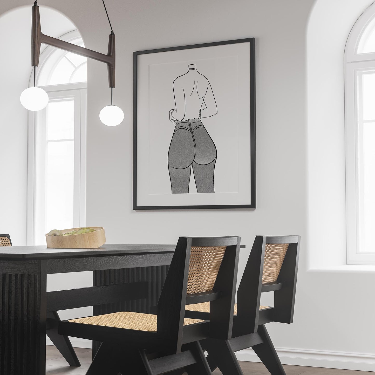 Line Art - Jeans Denim Model 32 artwork on modern interior wall.