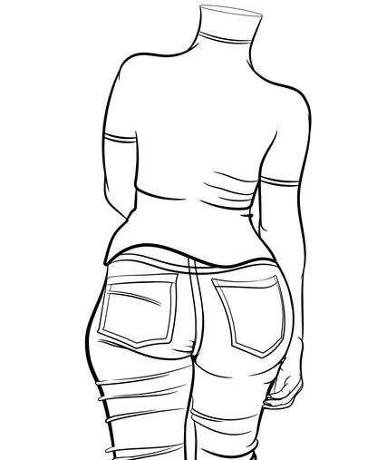 Line Art - Jeans Denim Model 45
