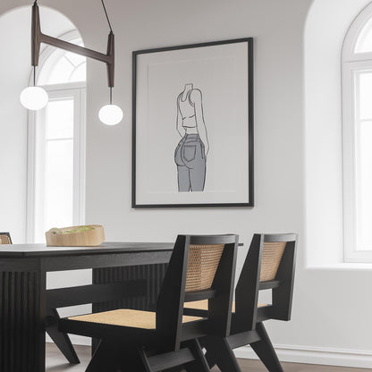Line Art - Jeans Denim Model 62 artwork in modern interior setting.
